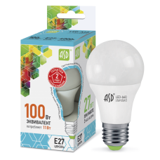 Лампа светодиодная LED-A60-standard 11Вт 160-260В Е27 4000К ASD